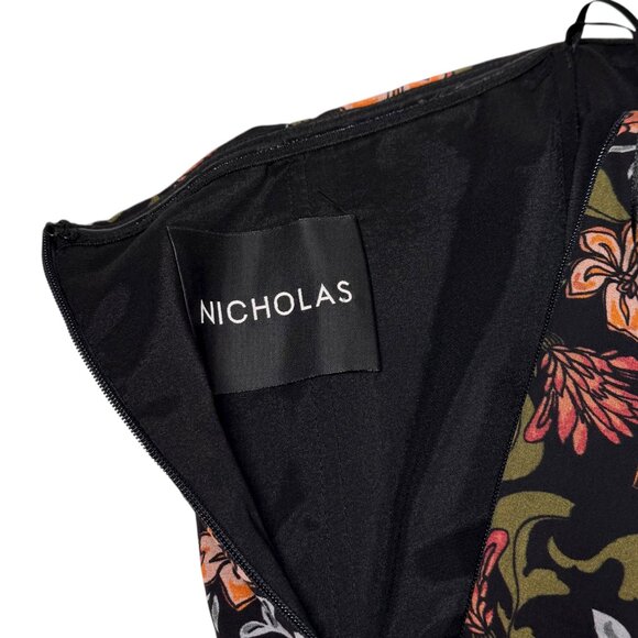 Nicholas Flowy Silk Gown SZ 2 Floral Chiffon Formal Maxi Dress Strapless Glam - Picture 11 of 15